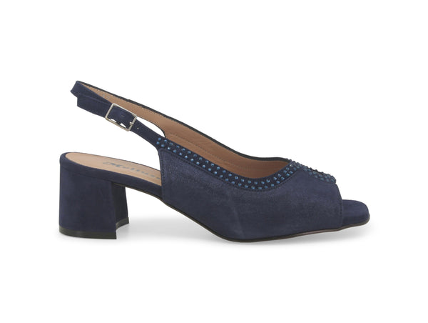 Melluso Sandali Comfort Eleganti Estivi Tacco Tomaia Pelle Blu S633W-233665